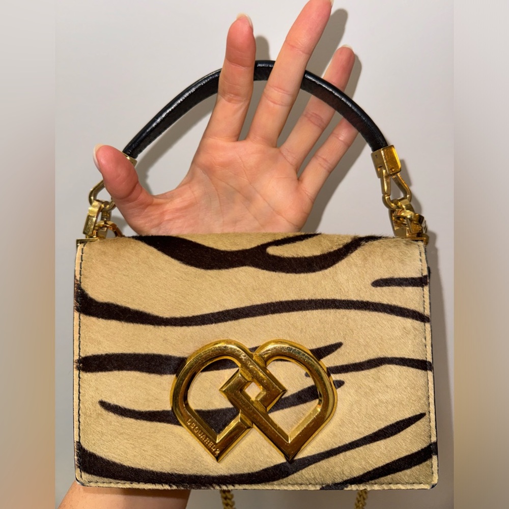 DSQUARED small chain bag, pony hair